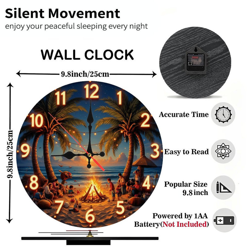 Horloge murale plage Beach Sunset