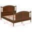 Base de lit en bois de style campagnard avec tête et pied de lit arqués et support à lattes-1141526352-1141526382