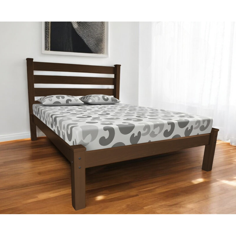 Brown Solid Wood Full Bed Frame