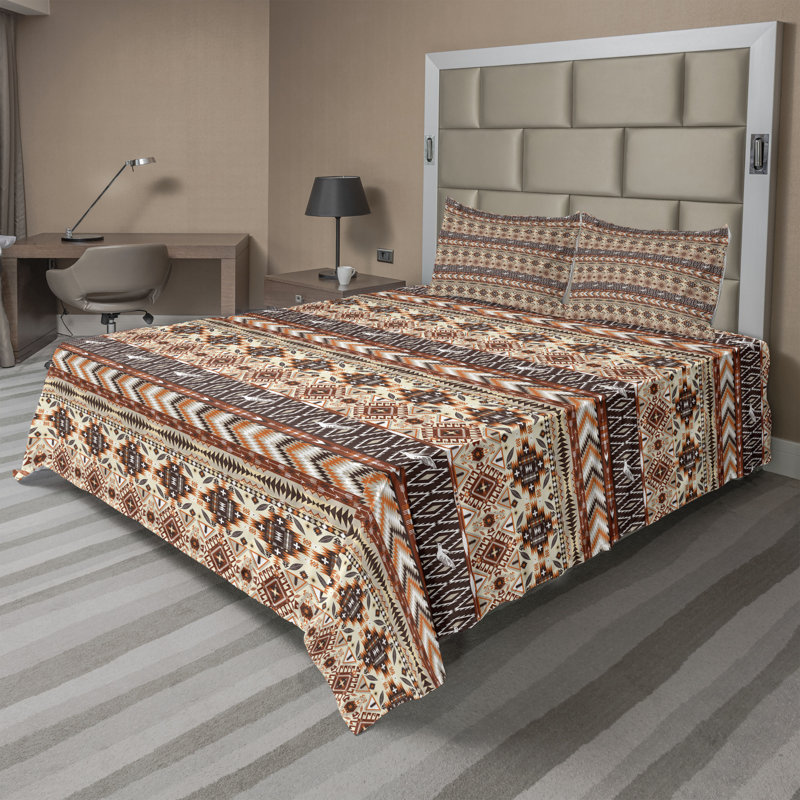 Microfiber Ikat Sheet Set, Full Sheet Set + Fitted Sheet + 2 Pillowcases