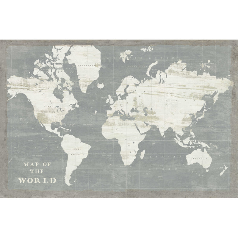 Carte du monde en ardoise, H 8 po x l 12 po