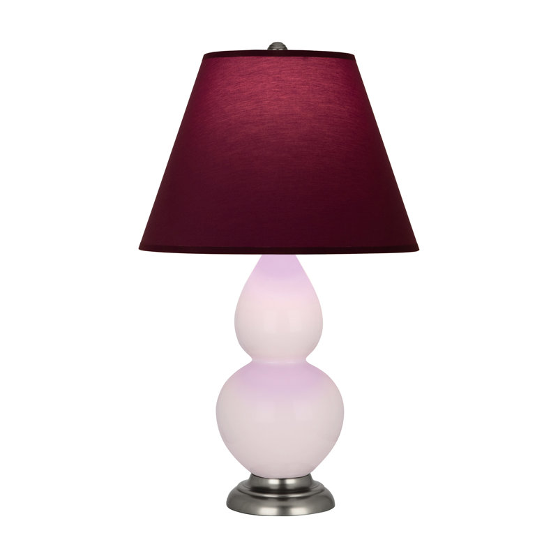 Petite lampe d'appoint à double gourde, Prune / lavande, Eau de rose, Argent antique