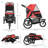3 Big Wheels Foldable Cat Stroller With Adjustable Canopy-99444675