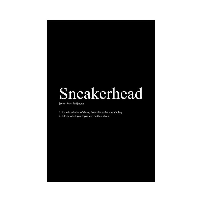 «Sneakerhead Définition I» par Avesix - reproduction d'art textuel sur toile tendue, H 40 po x l 26 po x P 1,5 po