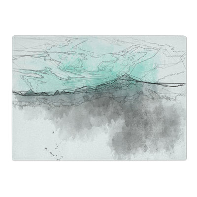 Tempered Glass Mint Green Sky Chopping Board