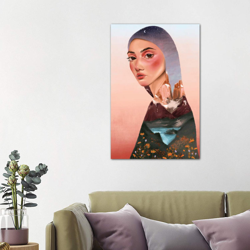 «Body, Like the Mountain» par Teodora Jelenic - impression d'art graphique, H 26 po x l 18 po x 1,5 po, Toile tendue