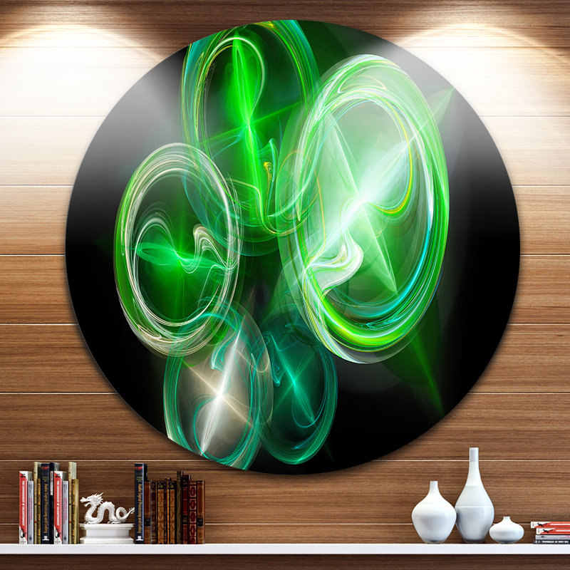 «Green in Black Fractal», reproduction d'impression sur métal, H 38 po x l 38 po x P 1 po