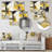 Celestial Balance Of Yellow Mosaic II - Geometric Metal Wall Decor, Modern Metal Print-1668984816