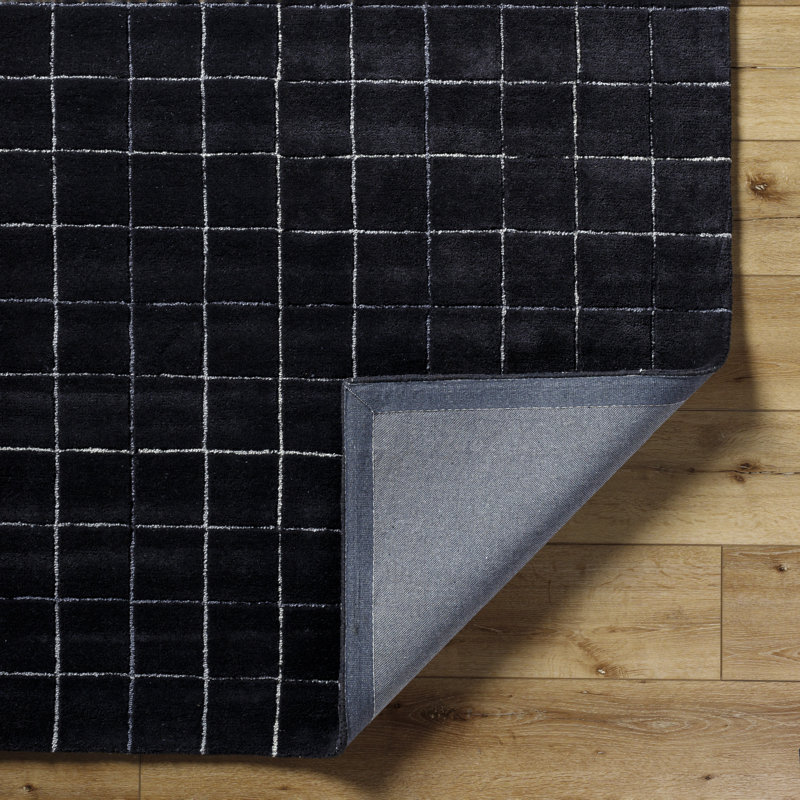 Tapis bleu marine touffeté à la main Mallory, Rectangle 8 pi x 10 pi