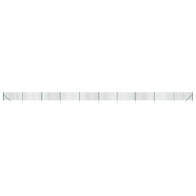 Benon Metal Wire/Mesh Fence, Green, 100cm H x 2500cm W x 7.5cm D, 13