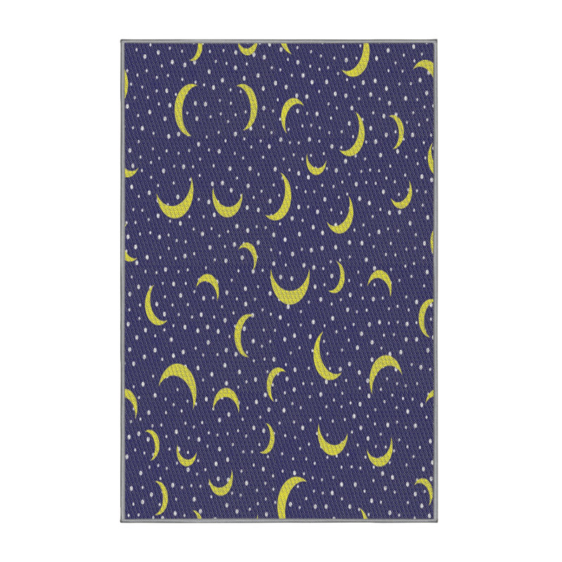 Tapis mauve / jaune Power Loom, Rectangle 6 pi x 9 pi
