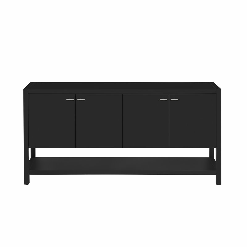 Functional Entryway Console Table with Ample Storage, Black
