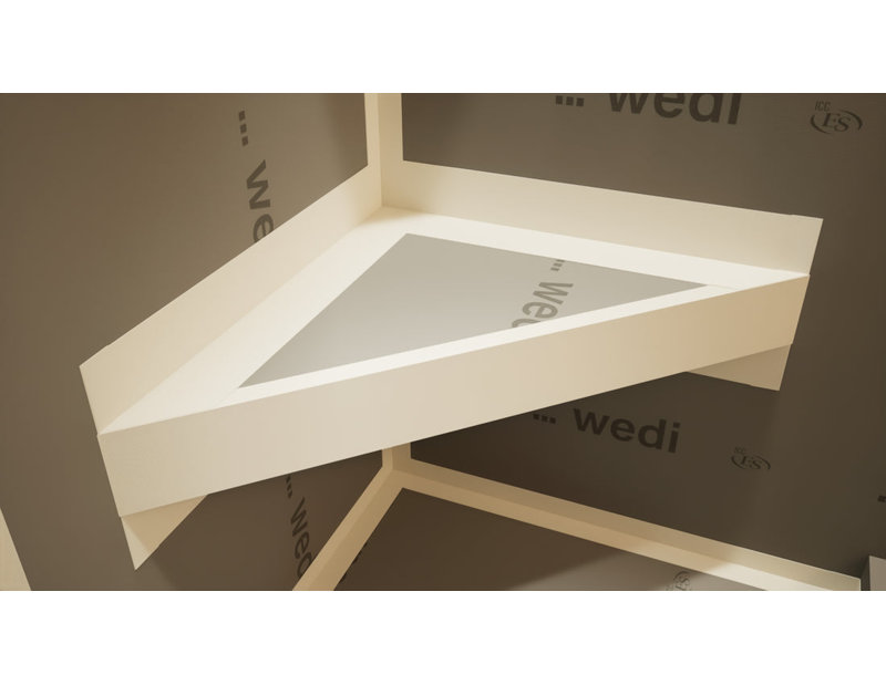 18in. × 18in. × 4in. The Original Floating Corner Shower Bench Kit® with Wedi® Building Boards by Original Granite Bracket®