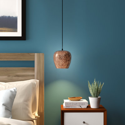 8"W Avalyse Copper Globe Shade Pendant Light