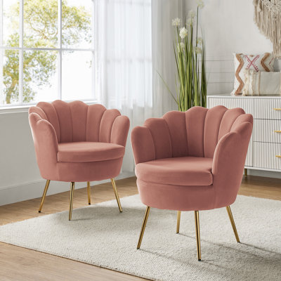 Fauteuil demi-tonneau en velours 30 po Hendrix