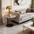 19.7" Gray Side Table,Stainless Steel Frame End Table,Multifunctional Living Space Accent Table