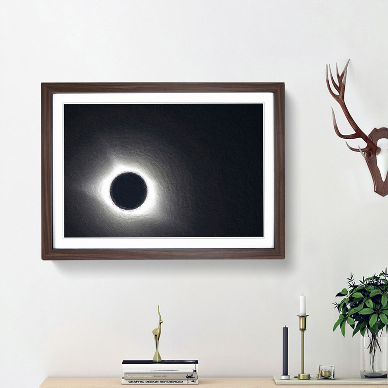 Total Eclipse of the Moon - Picture Frame Painting Print, 36cm H x 48cm W x 2cm D, Walnut Framed