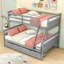 Lit superposé simple au-dessus de 2 tiroirs en bois avec échelle-776053028