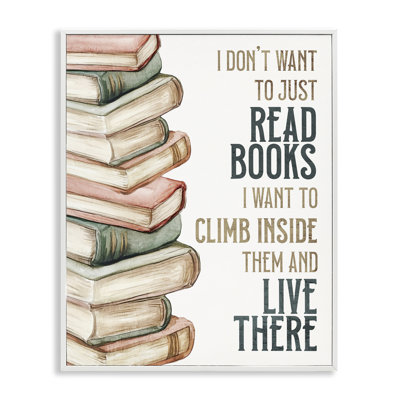Climb Inside Books & Live There Framed Giclee, design by Kim Allen
