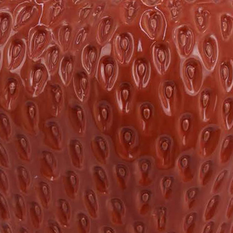 Vase à fleurs Kema, accent de fraises, céramique rouge 15 pouces