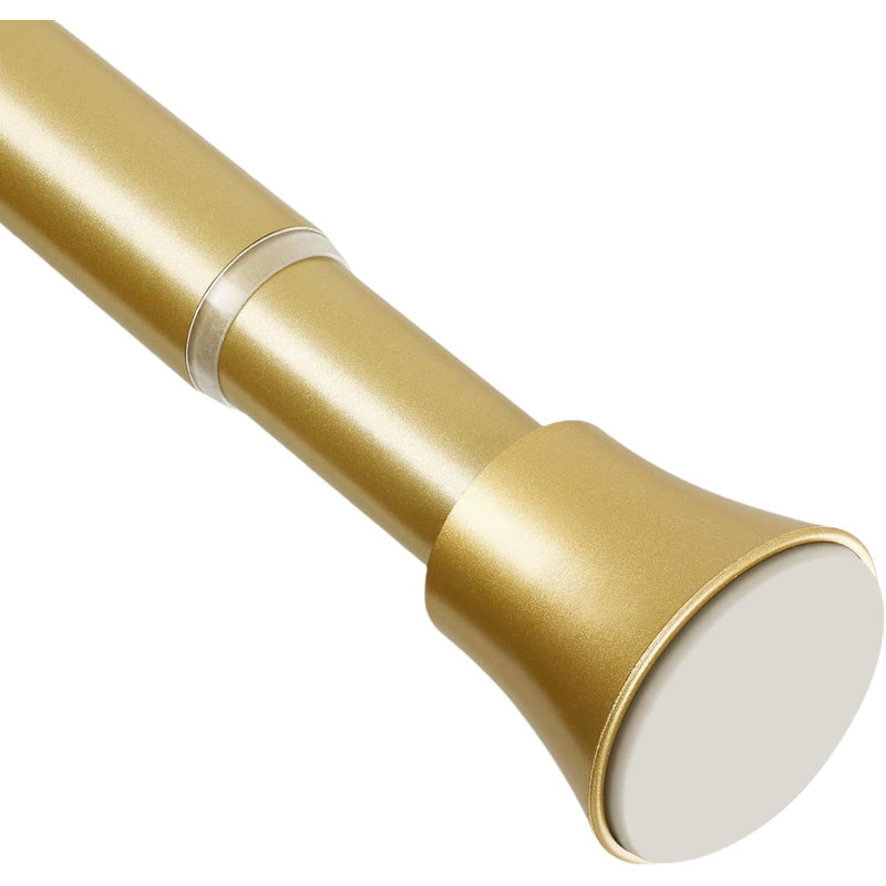 Tringle à rideau de douche à tension réglable, sans perçage, antidérapant et à ressort pour la salle de bain, Or