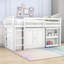 Lit mezzanine simple avec armoires de rangement, bureau et dispositifs de sécurité-1184576639
