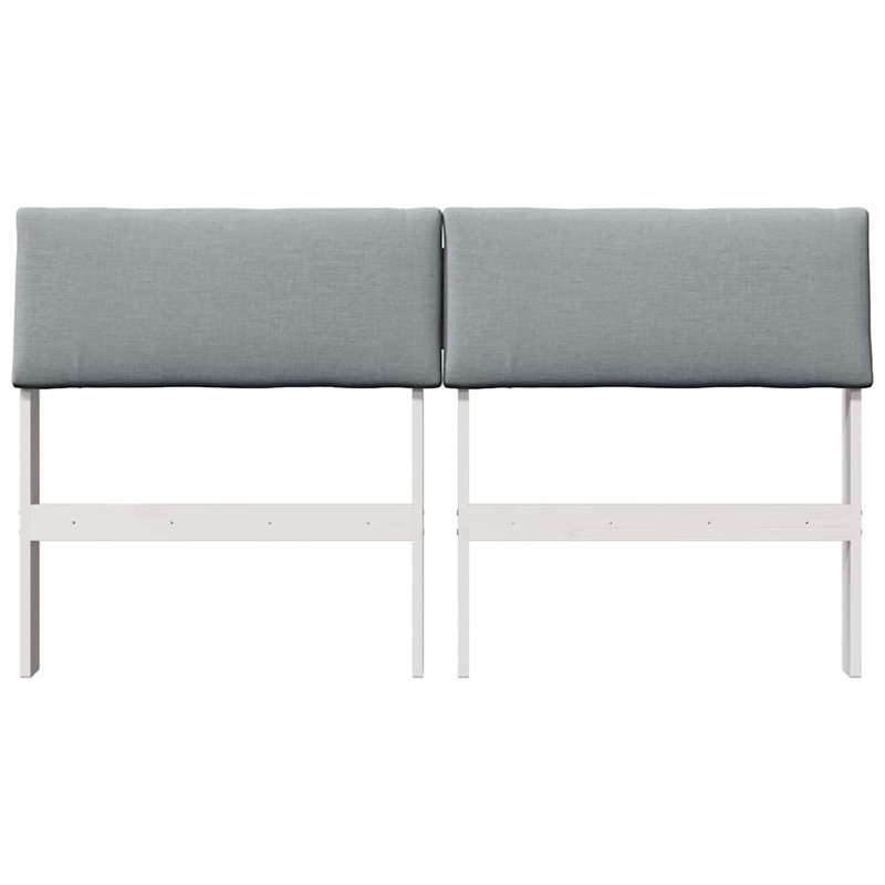 Solid Wood Headboard, UK King - DE 150 x 200 cm, Light Grey, White