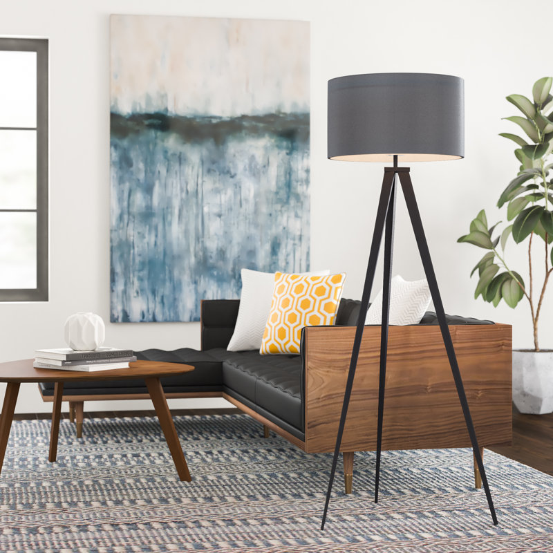 Darrell 156cm Tripod Floor Lamp, Black, Black