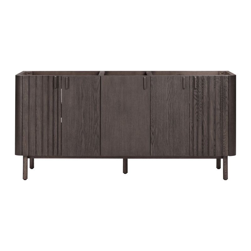 Blakely 72'' W Double Bathroom Vanity Base, Brown