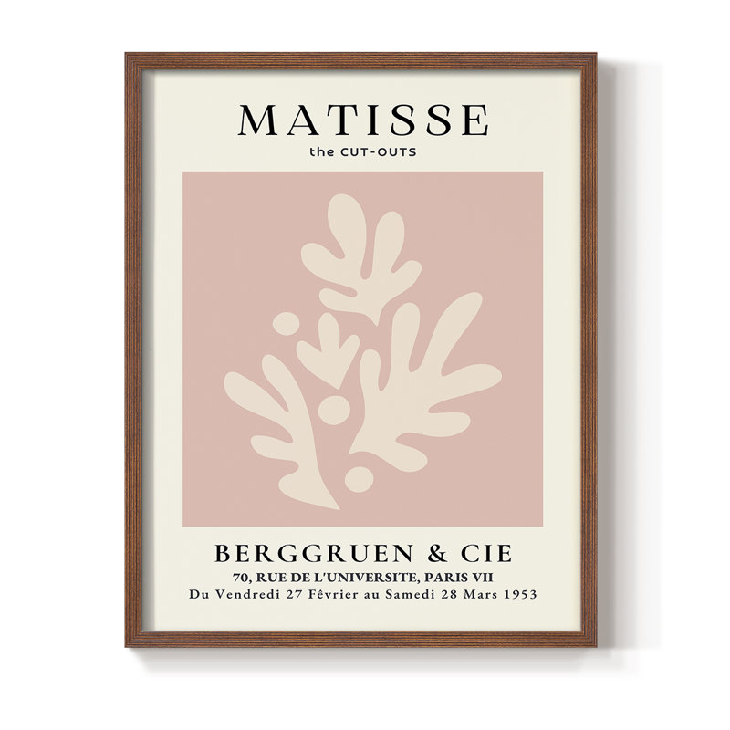 Matisse CLII, reproduction encadrée - bois massif, Brun, H 14 po x l 11 po