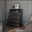 Commode 4 tiroirs en noyer teinté avec tablette ouverte
