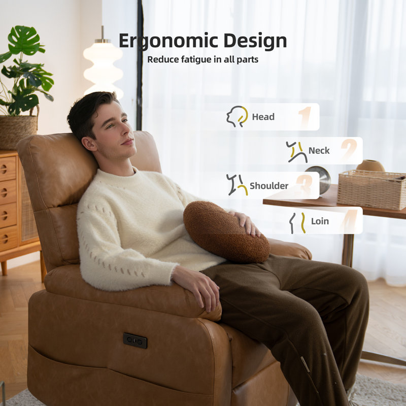Power Zero Gravity Recliner Chair, Light Brown
