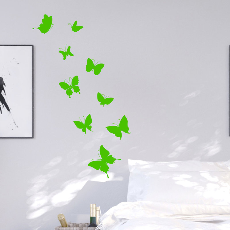 Butterflies Wall Sticker, Neon Green