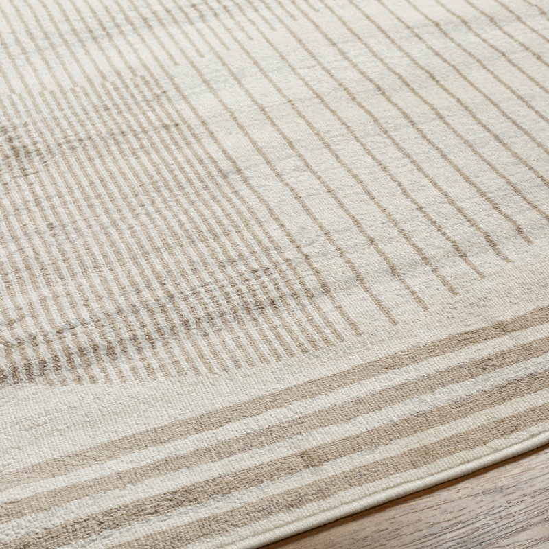 Jalissa Geometric Area Rug in Beige/Brown/Grey, Square 6'7"