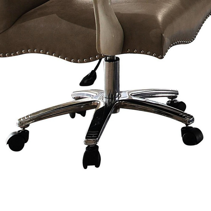 Chaise pivotante de couleur grise et blanc os - Finition rétro élégante