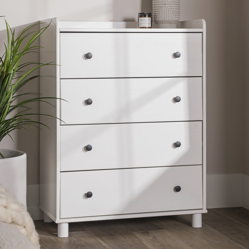 Commode 4 tiroirs Aljet, Blanc