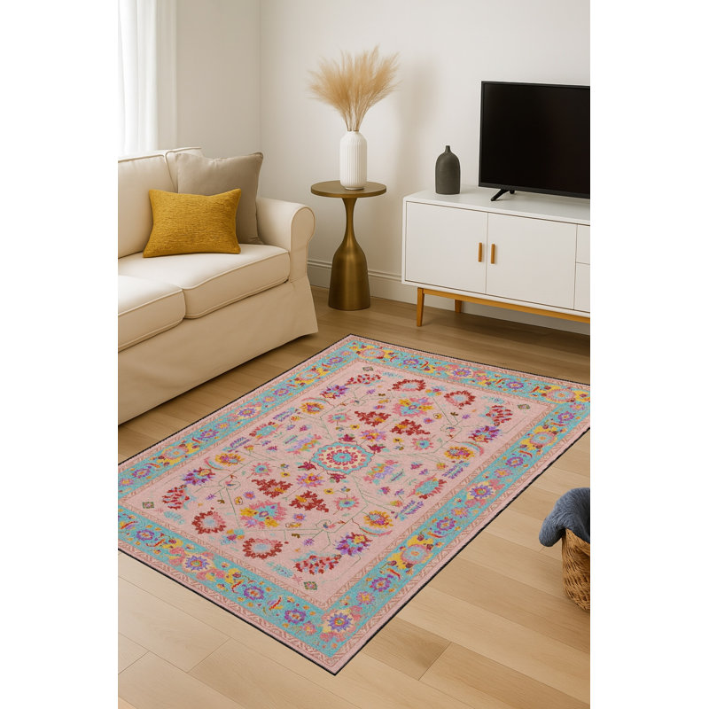 Tapis gris tissé traditionnel Mosso, 4'11" x 7'7"