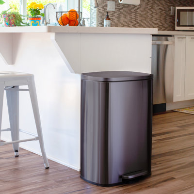 13.2 Gallon Stainless Steel Rectangular Step On Kitchen Trash Can