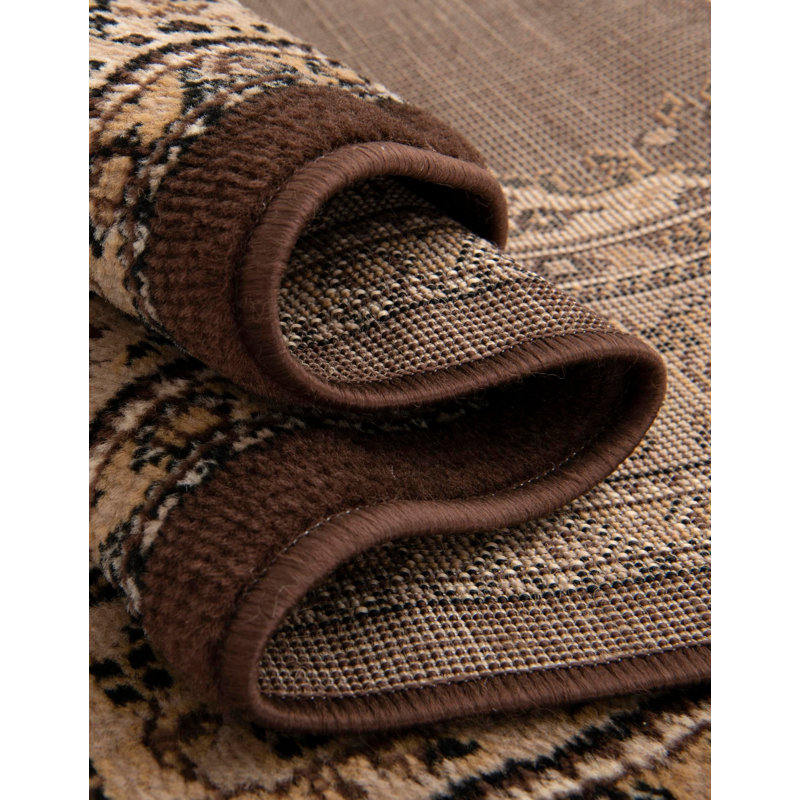Tapis brun Charlie, Brown, Rond 6 pi 1 po