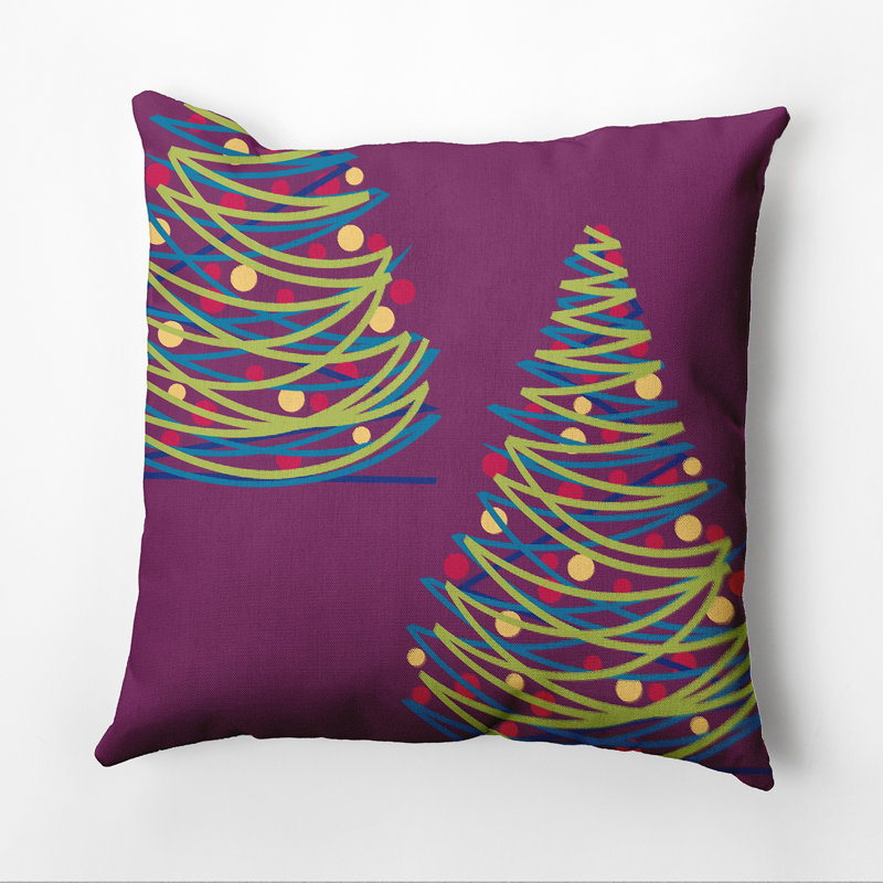Housse de coussin de sapin de Noël sqaure, H 26 po x l 26 po, Mauve