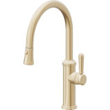 Davoli Kitchen Pull-Down Faucet with Button Sprayer - Low Arc Spout