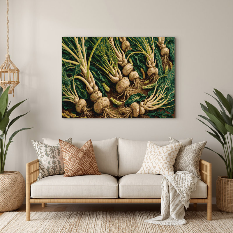Légumes, art mural vert Arracacha, H 16 po x l 20 po