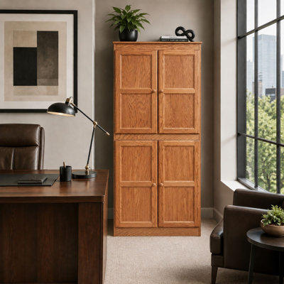 Kesterson Wood Storage Cabinet, 72 inch with 5 Shelves