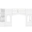 Lit mezzanine blanc simple avec caractéristiques ludiques et rangement - une fenêtre de construction stable crée une atmosphère de chambre à coucher confortable-790159793