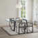Mirriah 5 Piece Rectangular Glass Dining Table Set with Metal Frame and Upholstered Chairs