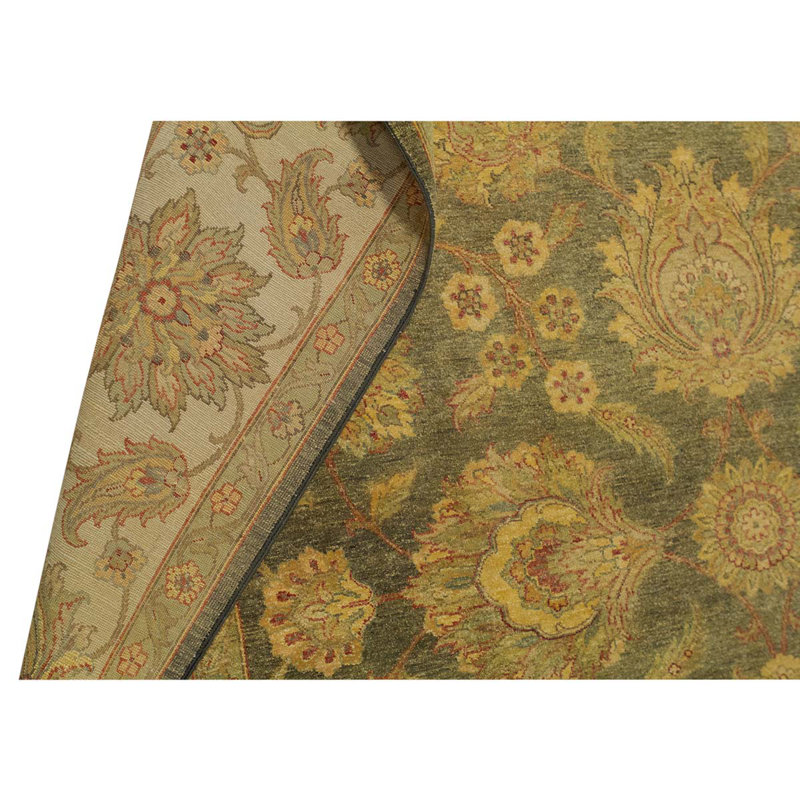 Tapis brun / rouge / gris noué à la main