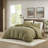 Lyon Green Oversized Cozy 100% Cotton Waffle Washed 3-Piece Full/Queen Duvet Set-114381493-114489670