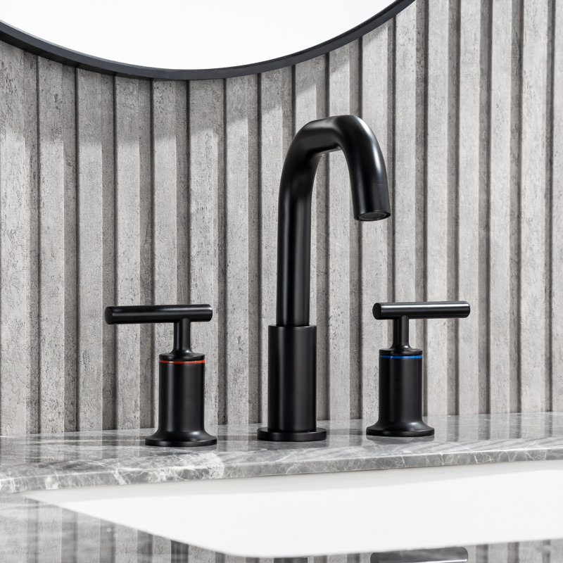 Widespread 2-handle Bathroom Faucet, Matte Black