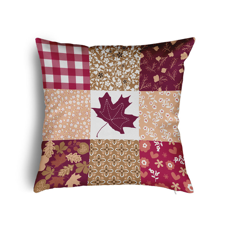 Patchwork Reversible Throw Pillow, Fuschia, 26" x 26"