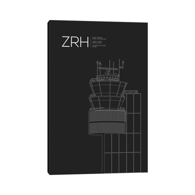 ZRH Tower, Zurich Airport by 08 Left - Wrapped Canvas Gallery-Wrapped Canvas Giclée